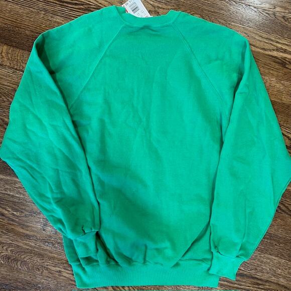 VTG NOS Jerzeez Skater Graphic Print Crewneck Sweatshirt Youth XL Green USA - Picture 2 of 8